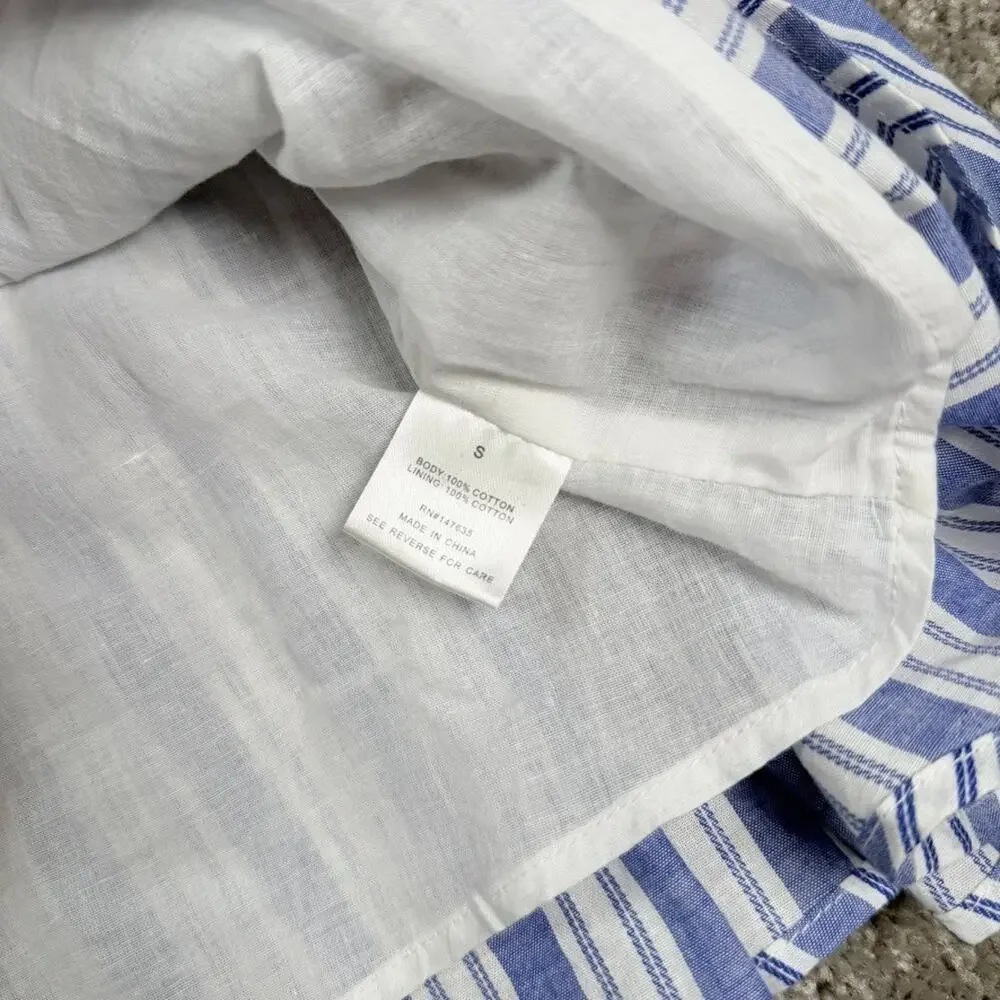 NWT Romeo & Juliet Couture Stripe Scoop Neck Tiered Dress Sz S Blue & White $165